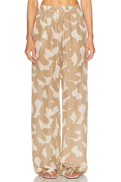 Cupro Resort Pant in Floral Camo