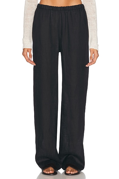 Enza Costa Linen Everywhere Pant in Black