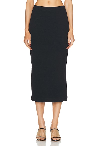 Shop Enza Costa Textured Jacquard Skirt In Black