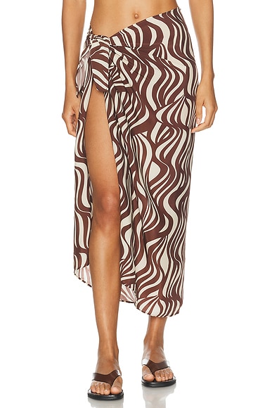 Enza Costa Wave Print Sarong in Wave Print