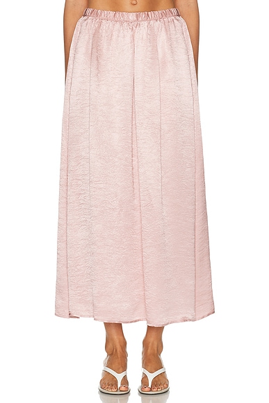 Textured Satin Celeste Skirt