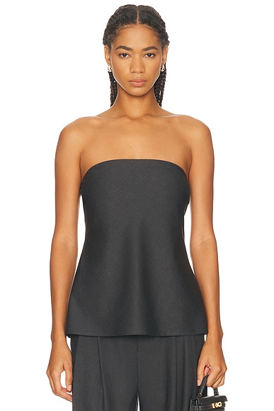 Enza Costa Easy Strapless Tunic Top in Charcoal