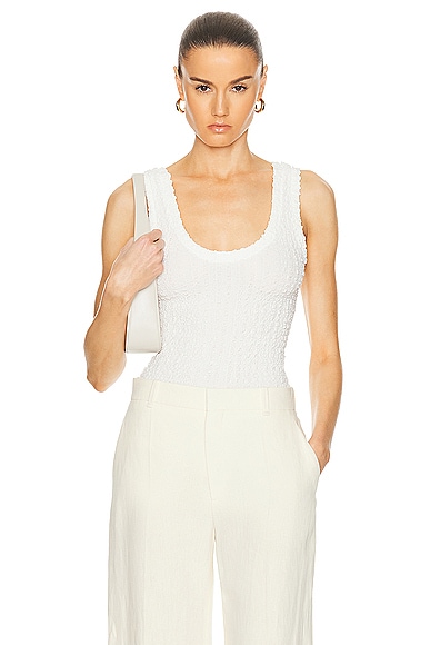 Enza Costa Puckered Tank Top in Undyed