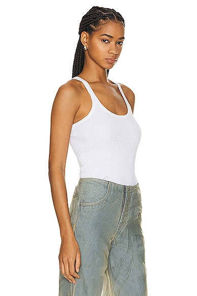 Shop Enza Costa Linen Knit Strappy Tank Top In White