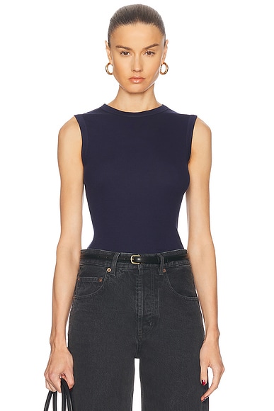 Silk Knit Sleeveless Crew Top