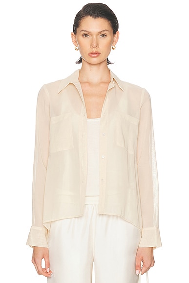 Enza Costa Cotton Organza Top in Fawn