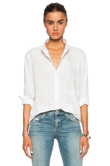 Equipment Margaux Clean with Contrast Cotton Top in Bright White | FWRD