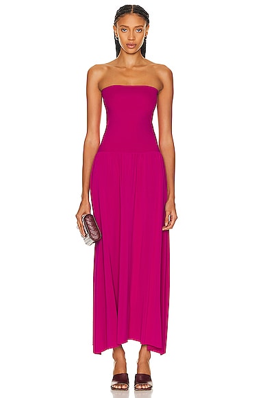 Eres Oda Strapless Stretch-jersey Maxi Dress In Sunset
