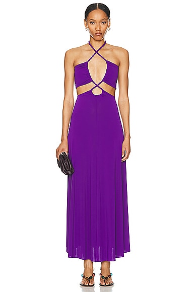 Eres Tina Halterneck Maxi Dress In Purple
