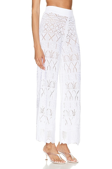 Eres Simone Wide-leg Cotton-blend Pants In Blanc