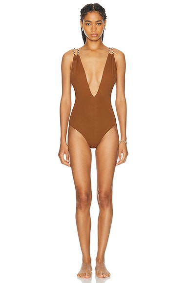 ERES Twist Pirouette One Piece Swimsuit in Caramelo & Percale