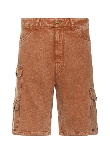 Shop Erl Cargo Shorts Woven In Brown