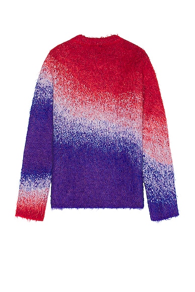 Shop Erl Unisex Degrade Vneck Sweater Knit In Blue Red White