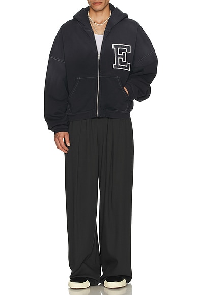 Varsity Oversized Zip-Up Hoodie