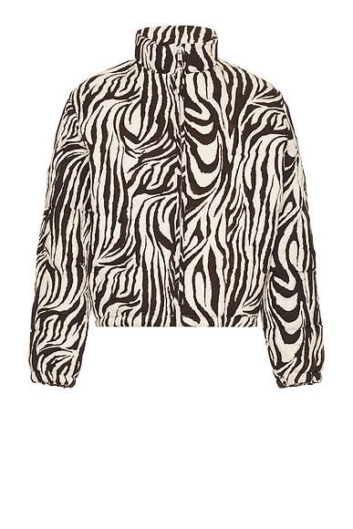 Unisex Zebra Quilted Puffer Woven