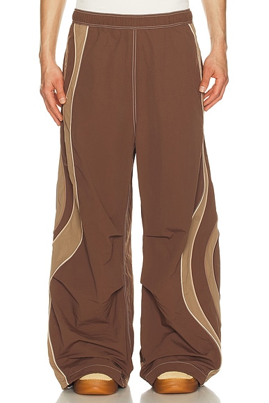 ERL Unisex Ufo Track Pants Woven in Brown