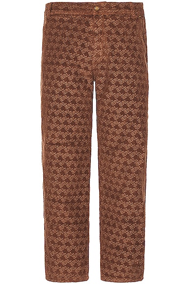 Shop Erl Embossed Pants In Brown