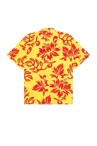 Shop Erl Unisex Printed Short Sleeve Shirt Woven In  Tropical Flowers
