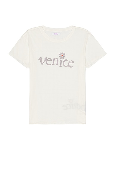 Erl Unisex Venice Tshirt Knit In White