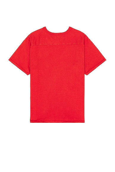 Shop Erl Unisex Football Shirt Knit In Red