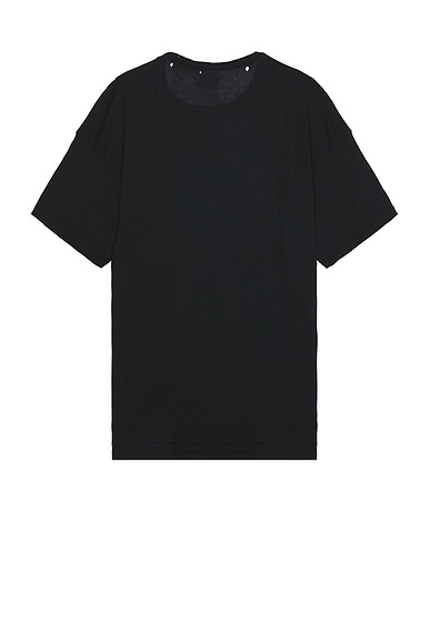 Shop Erl Logo Light Jersey T-shirt Knit In Faded Black