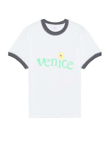 Shop Erl Unisex Venice T-shirt Knit In White