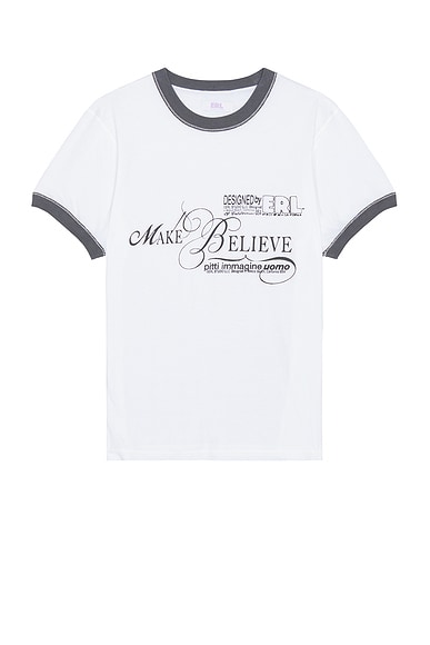 ERL Unisex Make Believe T-Shirt Knit in White