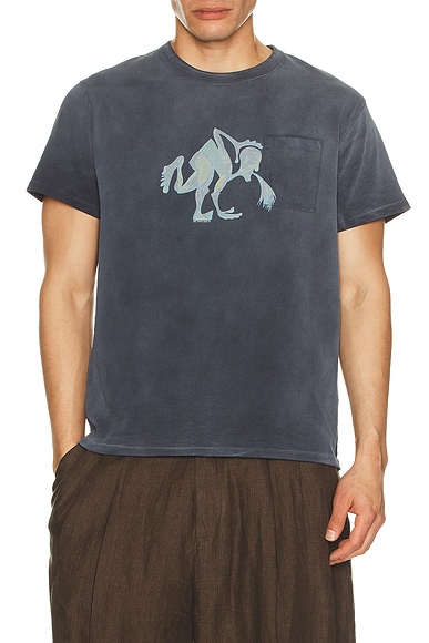 ERL Unisex Puke T-shirt Knit in Blue