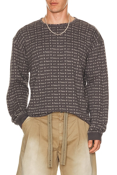 Unisex Jacquard Long Sleeve Tee Knit