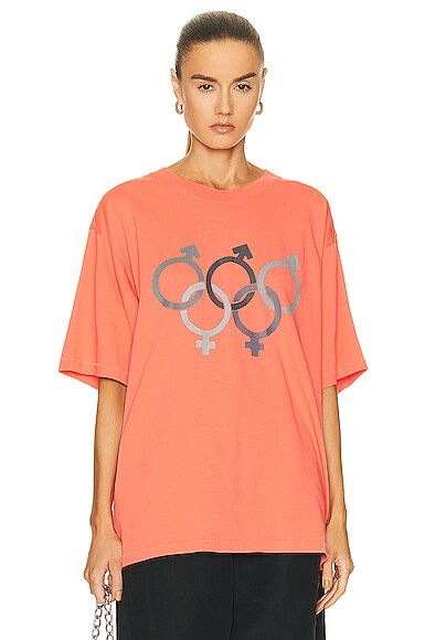 ERL Olympics Sex T-Shirt in Peach
