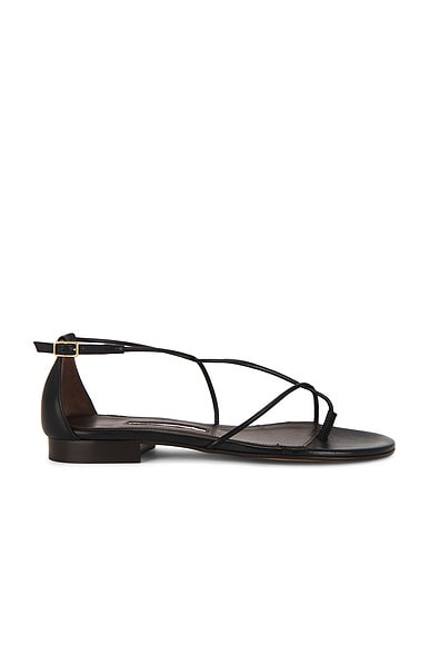 Emme Parsons String Sandal in Black Nappa