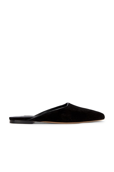 Emme Parsons Flat Mule in Black Suede