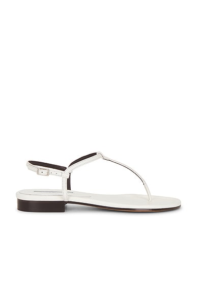 Emme Parsons Cecilia Sandal in Optic White Calfskin