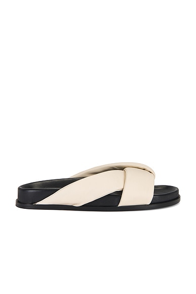 Emme Parsons Folded Slide in Ivory Nappa