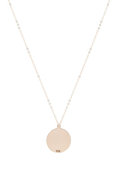 14K Gold Large Plate Necklace