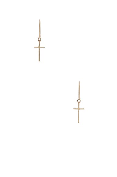 for FWRD 14K Gold Cross Earrings