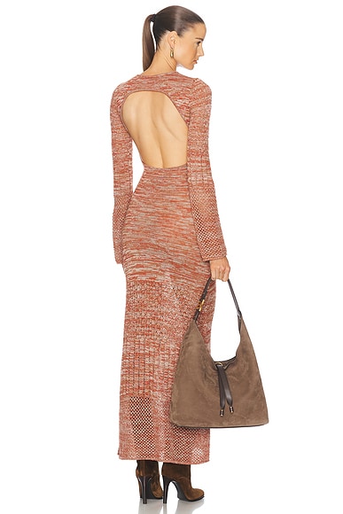 ESCVDO Murga Maxi Dress in Lacre & Beige