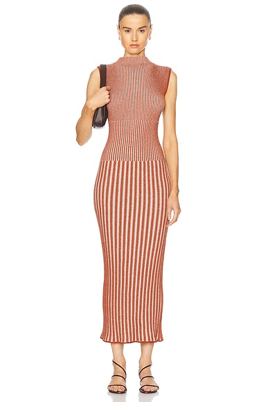ESCVDO Golfo Maxi Dress in Brown & Tobacco