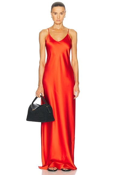 Eterne Mila Silk Maxi Dress in Poppy