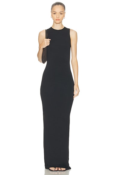 Sleeveless Crewneck Soft Jersey Maxi Dress