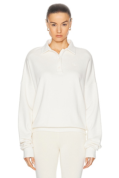 Eterne Oversized Polo Sweatshirt in Cream