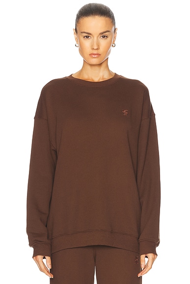 Eterne Oversized Crewneck Sweatshirt in Chocolate