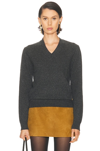 Eterne Lennox Cashmere Sweater in Heather Charcoal