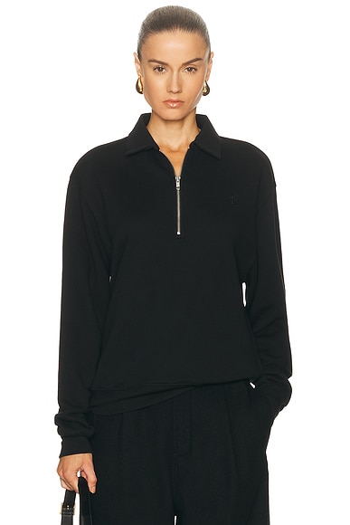 Zip-up Polo Sweatshirt