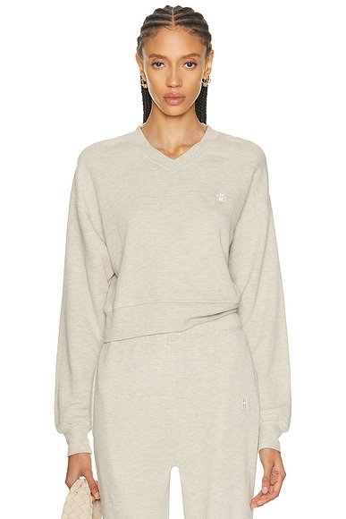 Cropped V-Neck Sweatshirt