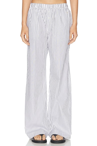 Eterne Lounge Pant in White & Black Stripe
