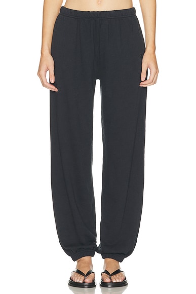 Eterne Boyfriend Lightweight French Terry Pocket Sweatpant in Faded Black