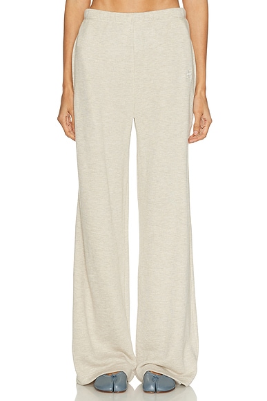 Eterne Oversized Wide Leg Sweatpant in Heather Oatmeal