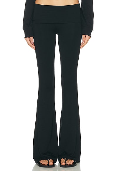 Eterne Foldover Flare Pant in Black