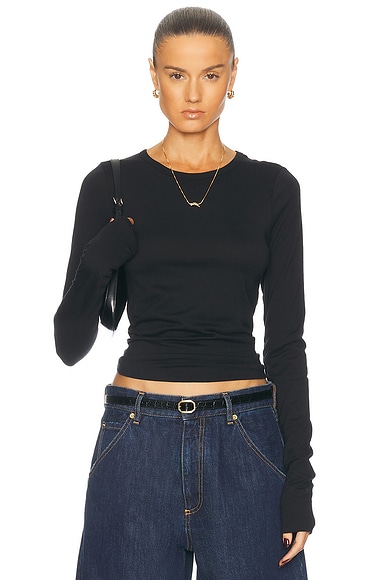 Fitted Crewneck Long Sleeve Top
